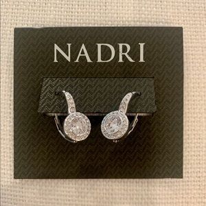 NWT Nadri Silver and diamond drop earrings